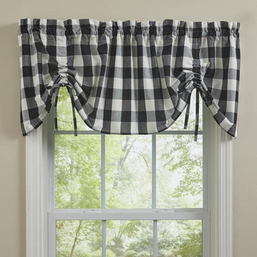 Wicklow Check Valance - Farmhouse Black & Cream Park designs - The Fox Decor
